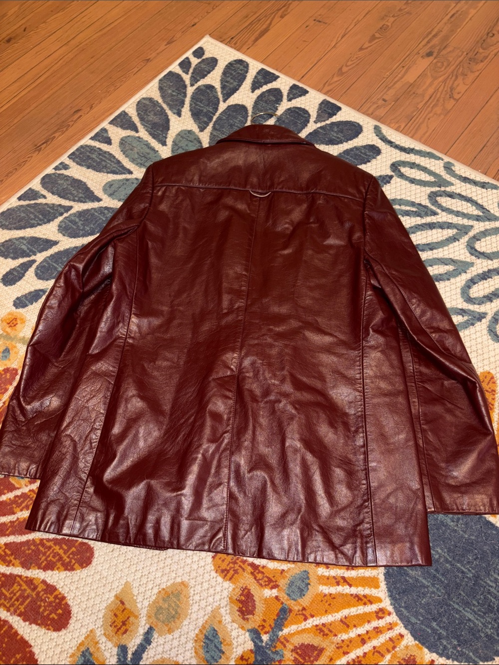 Etienne Aigner Wine Leather Blazer Jacket - Picture 9 of 9
